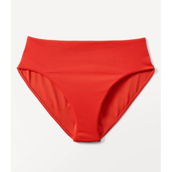 New Athleta High Waist Swim Bottom Dark Orange XS NWT Full Seat Coverage Modest - Picture 5 of 10